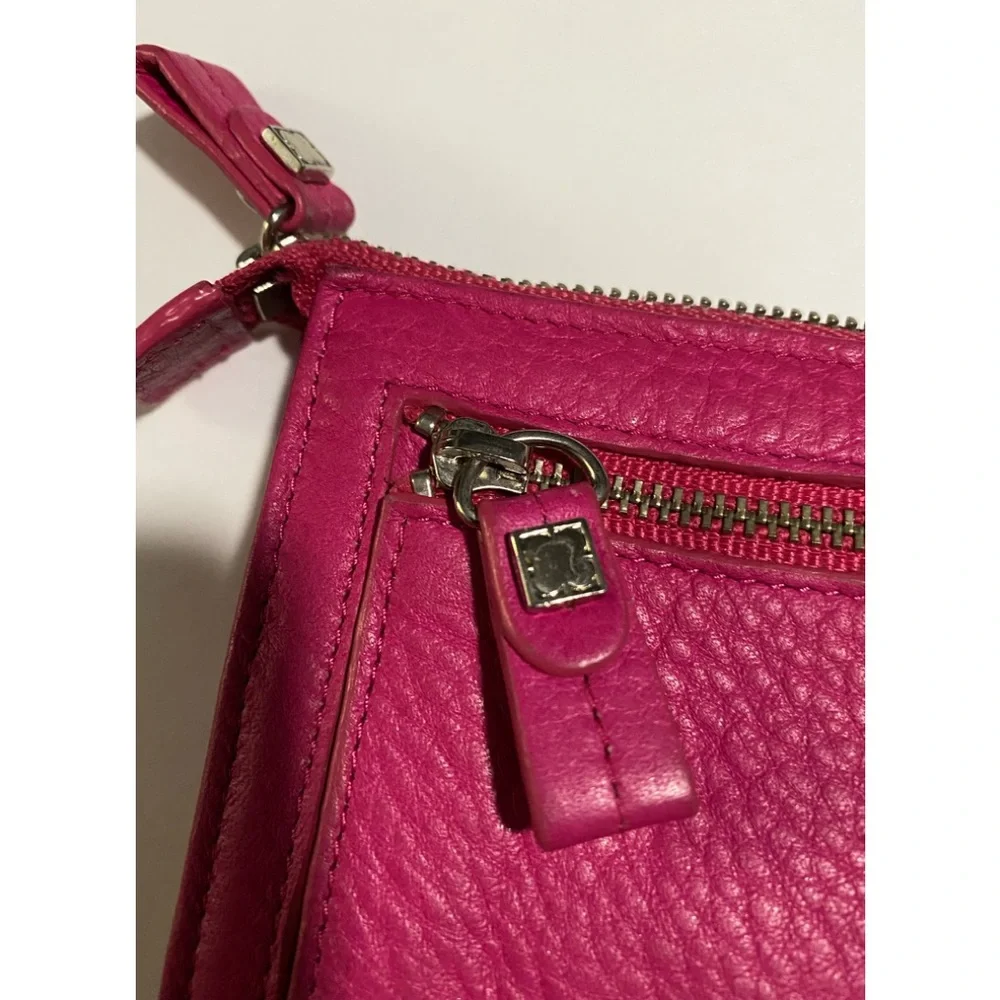 Liz Claiborne Leather Clutch Wallet Silver Chain Strap - Picture 11 of 12